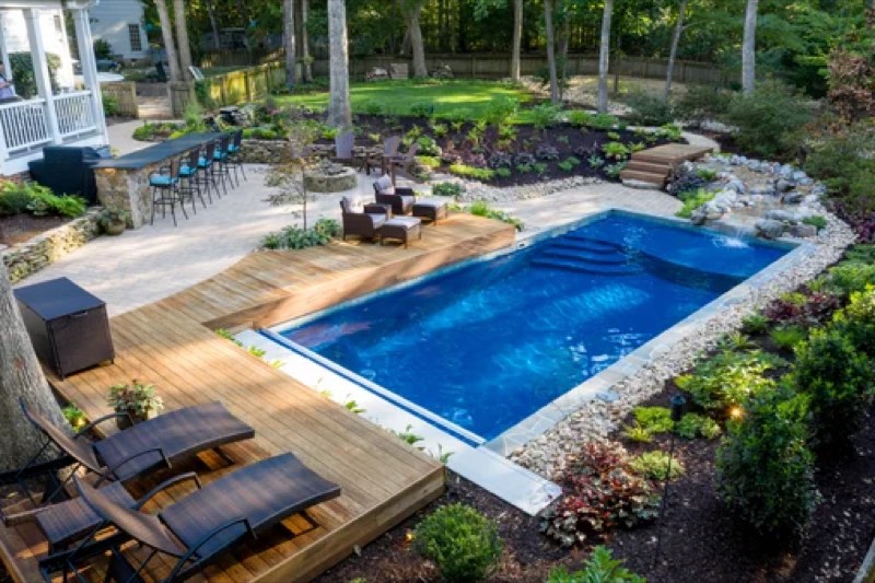 Inground pool installation Burleson TX by Hoss Custom Pools